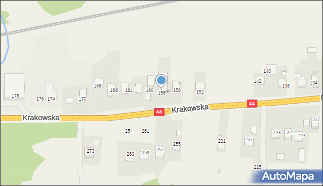 Zelczyna, Krakowska, 158, mapa Zelczyna