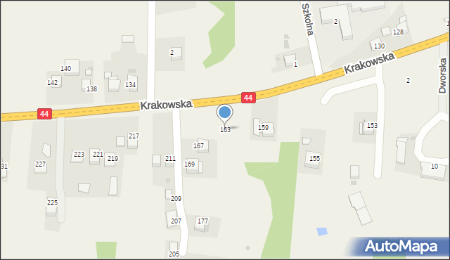 Zelczyna, Krakowska, 163, mapa Zelczyna