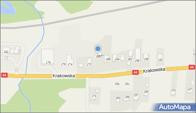 Zelczyna, Krakowska, 168, mapa Zelczyna