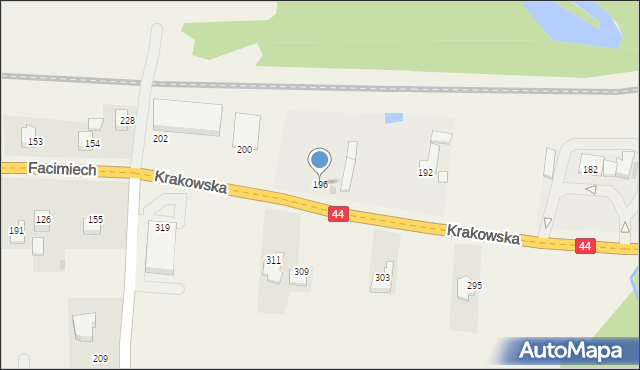 Zelczyna, Krakowska, 196, mapa Zelczyna