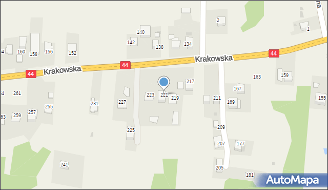Zelczyna, Krakowska, 221, mapa Zelczyna