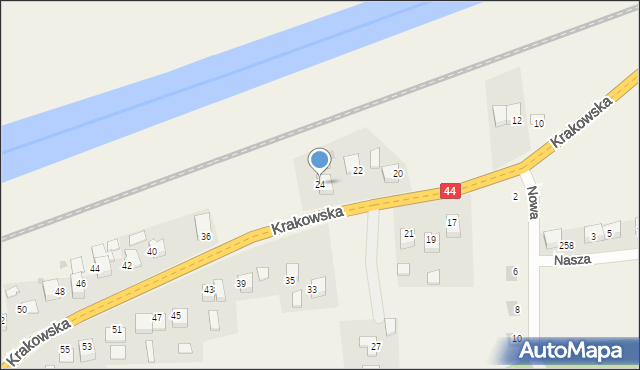 Zelczyna, Krakowska, 24, mapa Zelczyna