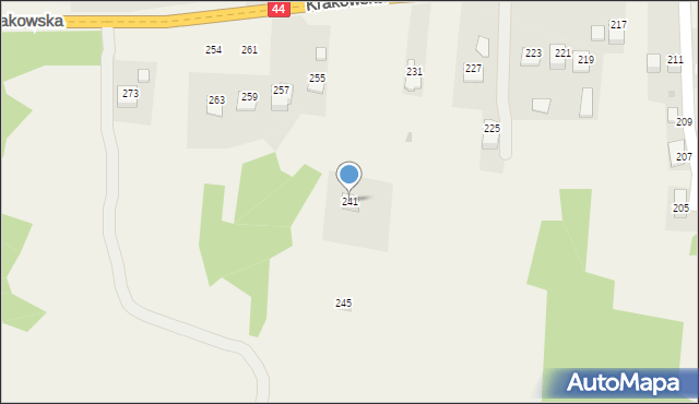 Zelczyna, Krakowska, 241, mapa Zelczyna