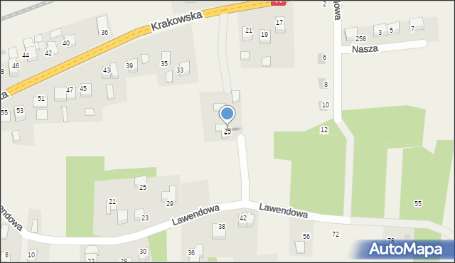 Zelczyna, Krakowska, 25, mapa Zelczyna