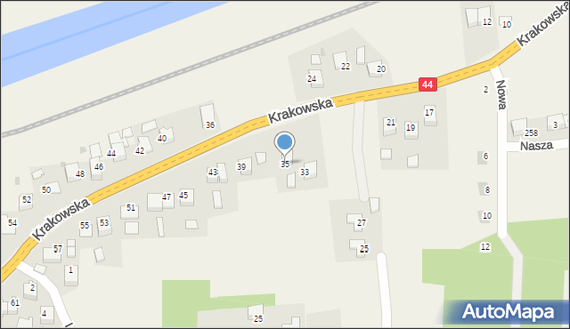 Zelczyna, Krakowska, 35, mapa Zelczyna