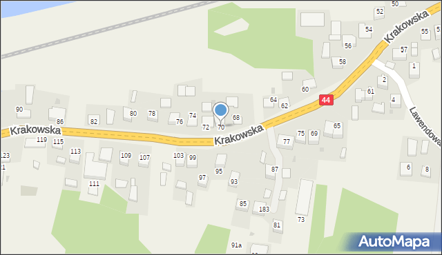 Zelczyna, Krakowska, 70, mapa Zelczyna