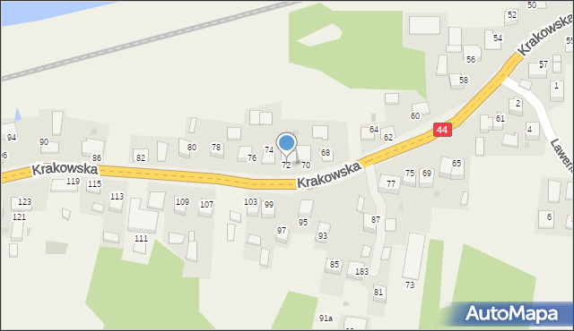 Zelczyna, Krakowska, 72, mapa Zelczyna