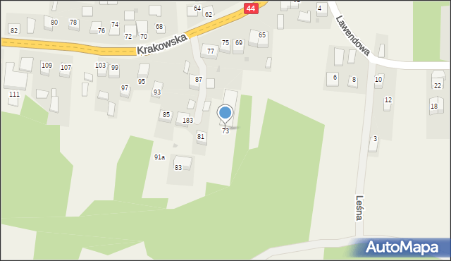 Zelczyna, Krakowska, 73, mapa Zelczyna