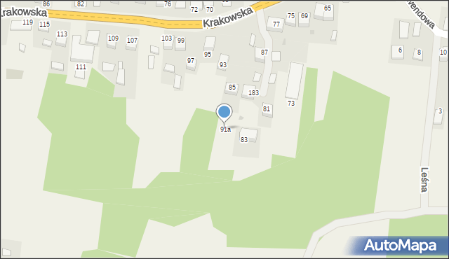 Zelczyna, Krakowska, 91a, mapa Zelczyna