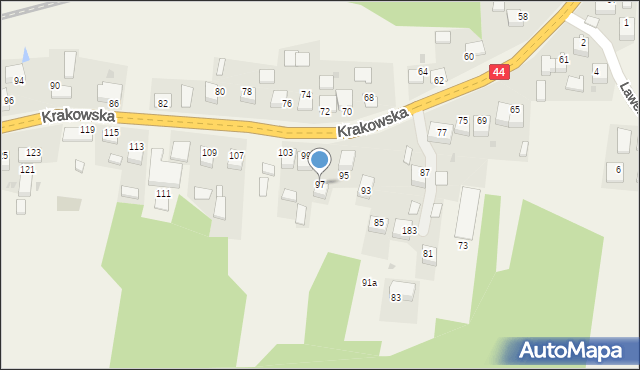 Zelczyna, Krakowska, 97, mapa Zelczyna