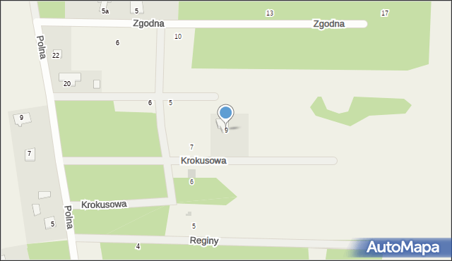 Żelechów, Krokusowa, 9, mapa Żelechów