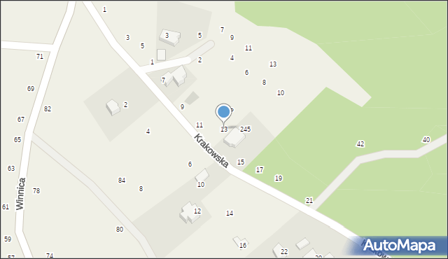 Zelków, Krakowska, 13, mapa Zelków