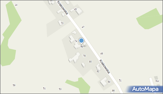Zelków, Krakowska, 76, mapa Zelków