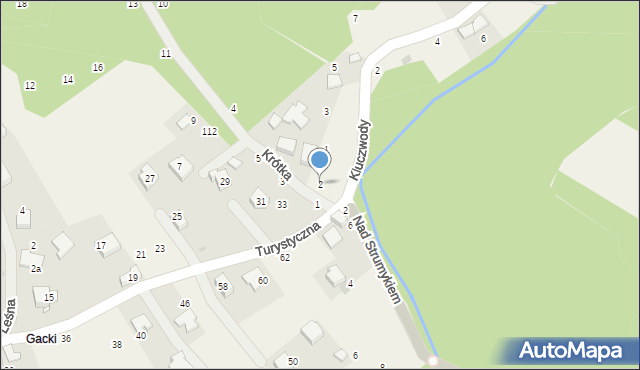 Zelków, Krótka, 2, mapa Zelków