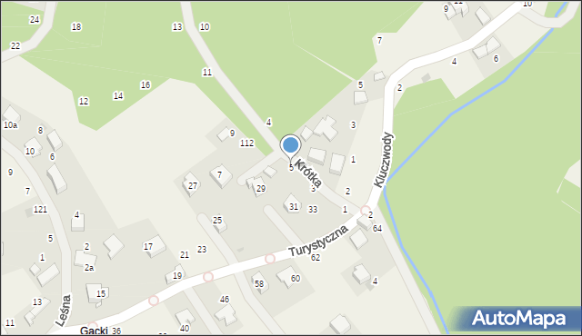 Zelków, Krótka, 5, mapa Zelków