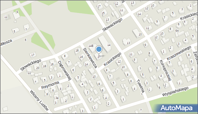 Żerków, Krasickiego Ignacego, bp., 17, mapa Żerków