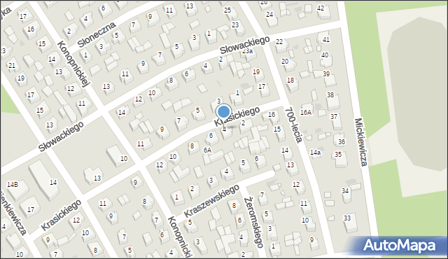 Żerków, Krasickiego Ignacego, bp., 4, mapa Żerków