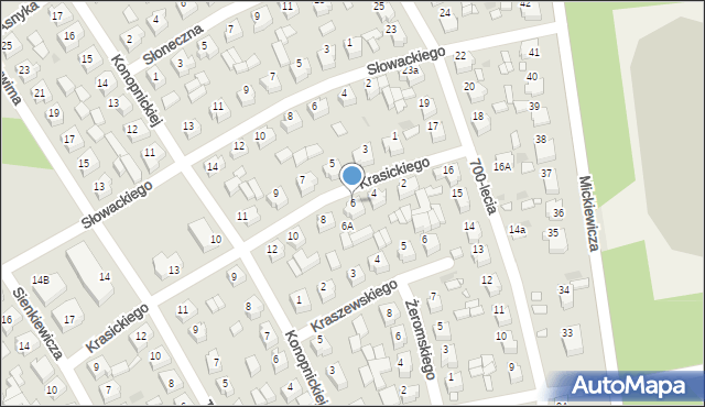 Żerków, Krasickiego Ignacego, bp., 6, mapa Żerków