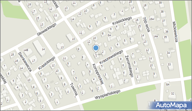 Żerków, Kraszewskiego Józefa Ignacego, 1, mapa Żerków