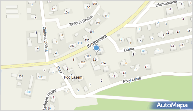 Zerwana, Krakowska, 326, mapa Zerwana