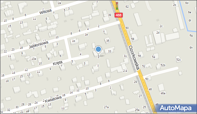 Zgierz, Kręta, 2, mapa Zgierz