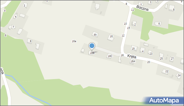 Zgłobice, Kręta, 18B, mapa Zgłobice
