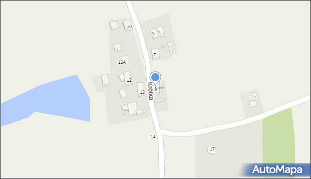 Zielin, Krótka, 9, mapa Zielin