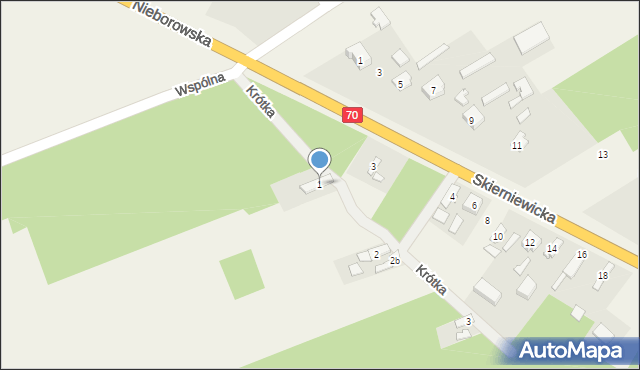 Zielkowice, Krótka, 1, mapa Zielkowice