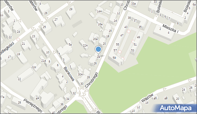 Zielona Góra, Króla Bolesława Chrobrego, 24, mapa Zielona Góra