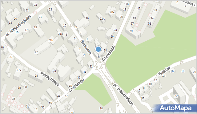 Zielona Góra, Króla Bolesława Chrobrego, 30, mapa Zielona Góra