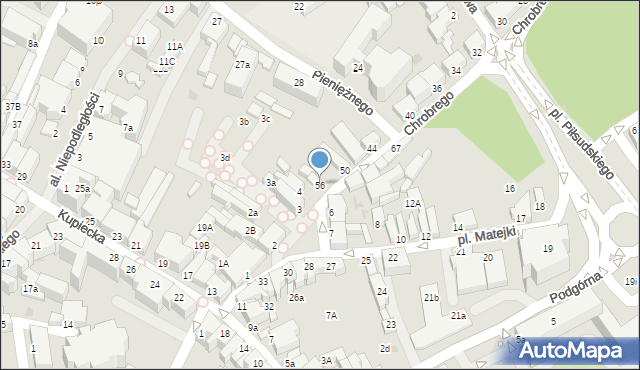 Zielona Góra, Króla Bolesława Chrobrego, 56, mapa Zielona Góra