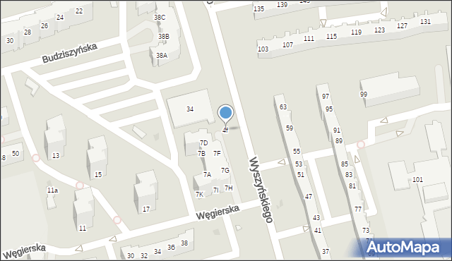 Zielona Góra, Kraljevska, 4f, mapa Zielona Góra