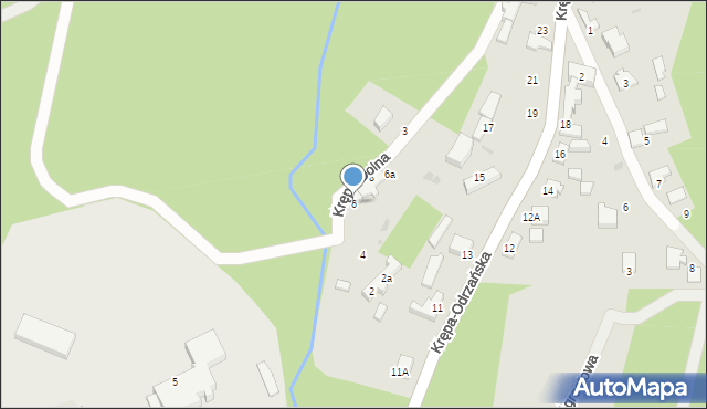 Zielona Góra, Krępa-Dolna, 6, mapa Zielona Góra