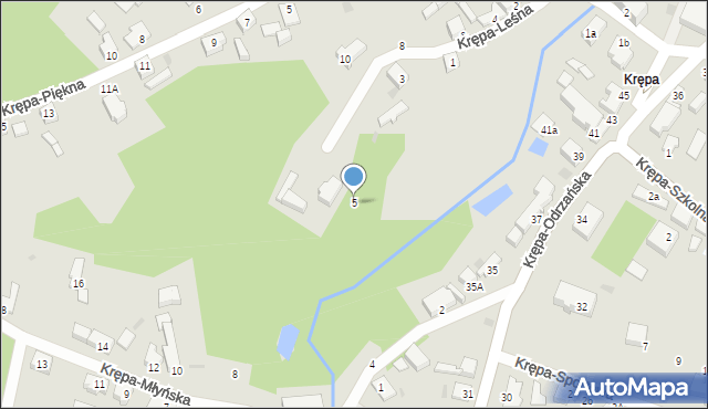 Zielona Góra, Krępa-Leśna, 5, mapa Zielona Góra