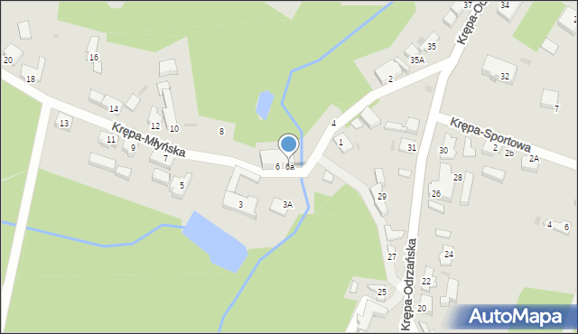 Zielona Góra, Krępa-Młyńska, 6a, mapa Zielona Góra