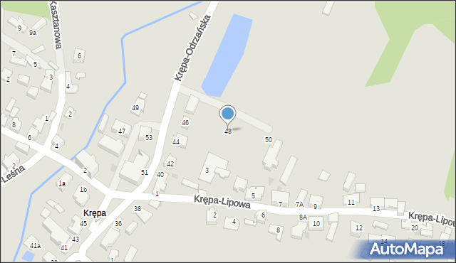 Zielona Góra, Krępa-Odrzańska, 48, mapa Zielona Góra