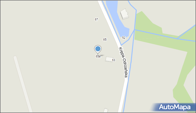 Zielona Góra, Krępa-Odrzańska, 63a, mapa Zielona Góra