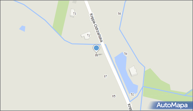Zielona Góra, Krępa-Odrzańska, 69, mapa Zielona Góra