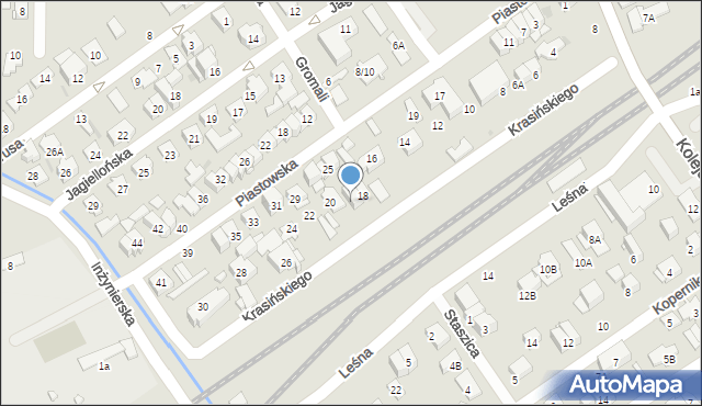 Zielonka, Krasińskiego Zygmunta, 18A, mapa Zielonka