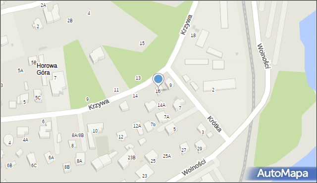 Zielonka, Krzywa, 16, mapa Zielonka