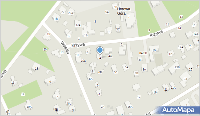 Zielonka, Krzywa, 4, mapa Zielonka