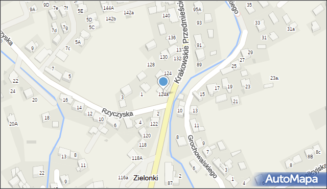 Zielonki, Krakowskie Przedmieście, 124a, mapa Zielonki