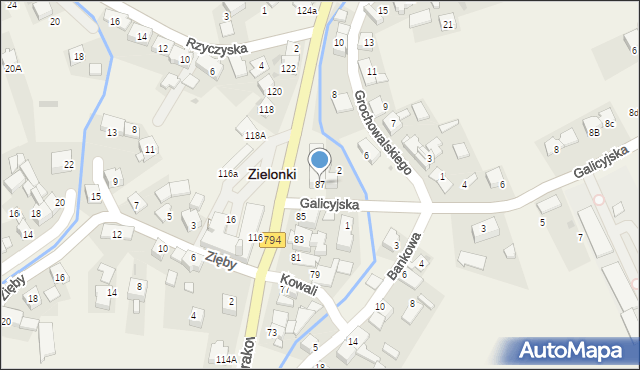 Zielonki, Krakowskie Przedmieście, 87, mapa Zielonki