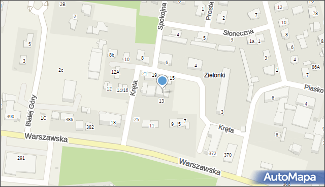 Zielonki-Parcela, Kręta, 17, mapa Zielonki-Parcela