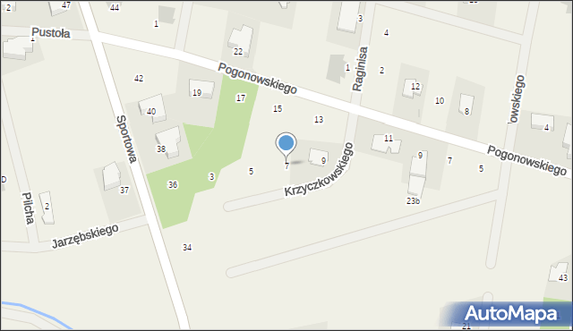 Zielonki-Wieś, Krzyczkowskiego-Szymona Józefa, płk., 7, mapa Zielonki-Wieś