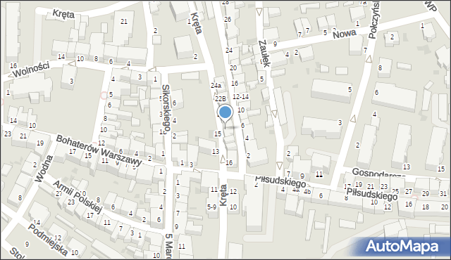 Złocieniec, Kręta, 18b, mapa Złocieniec