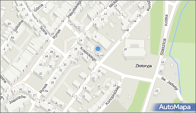 Złotoryja, Krasickiego Ignacego, bp., 5, mapa Złotoryja