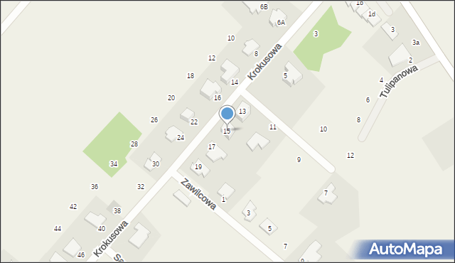 Żołędowo, Krokusowa, 15, mapa Żołędowo