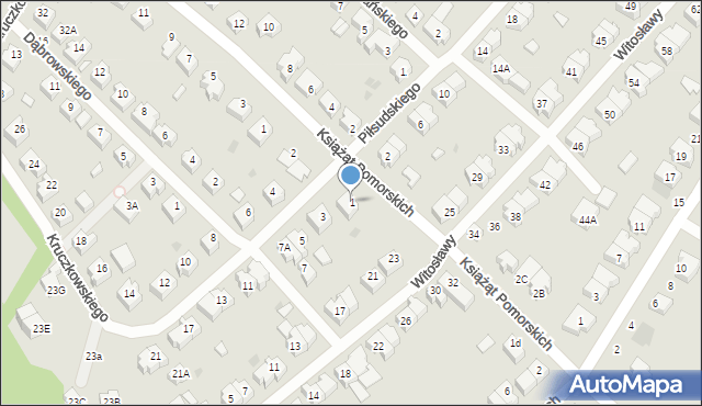 Żukowo, Kruczkowskiego, 1, mapa Żukowo