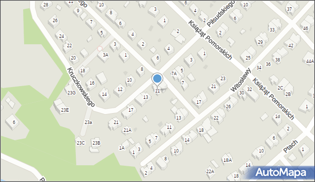 Żukowo, Kruczkowskiego, 11, mapa Żukowo